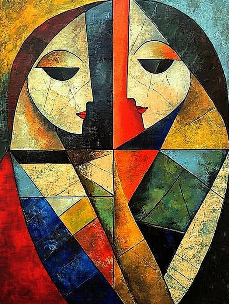 Abstract Triangle Curve Square , Pablo Picasso , Geometric Shapes