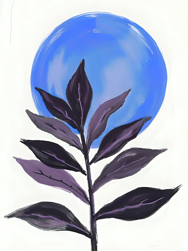 Blaues Blatt minimalistische Kunst