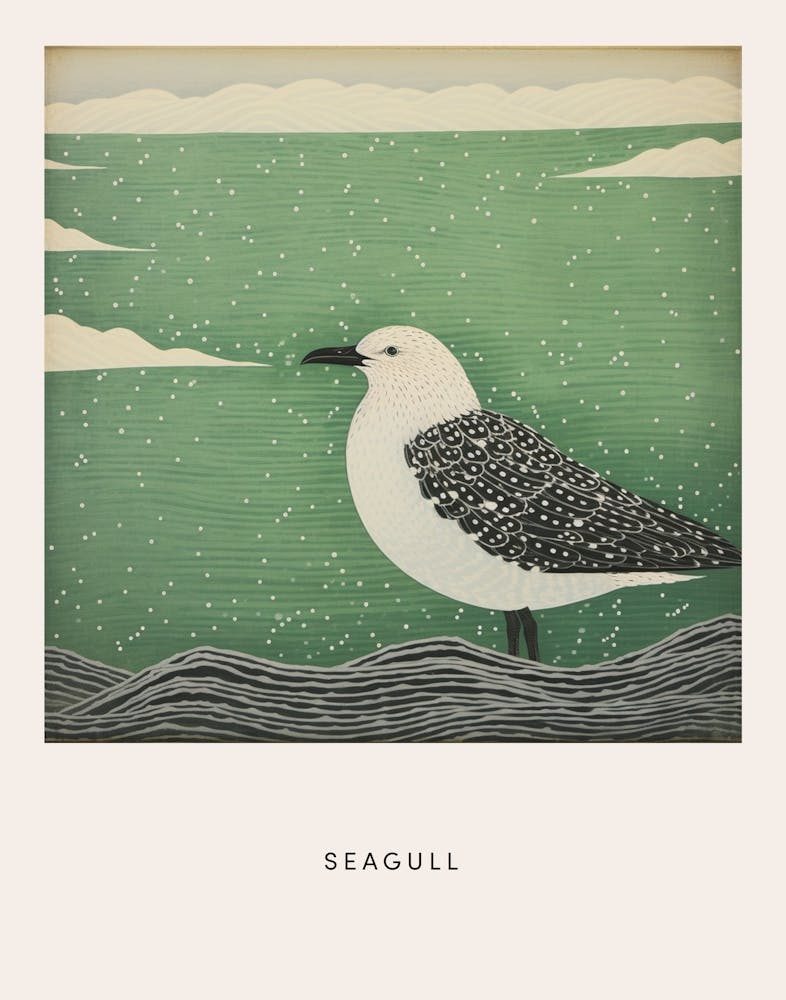 Ohara Koson Inspired Bird Painting Seagull 3 Poster