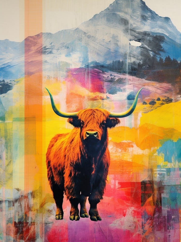 Highland Cow In The Glen Screen Print Inspired 2