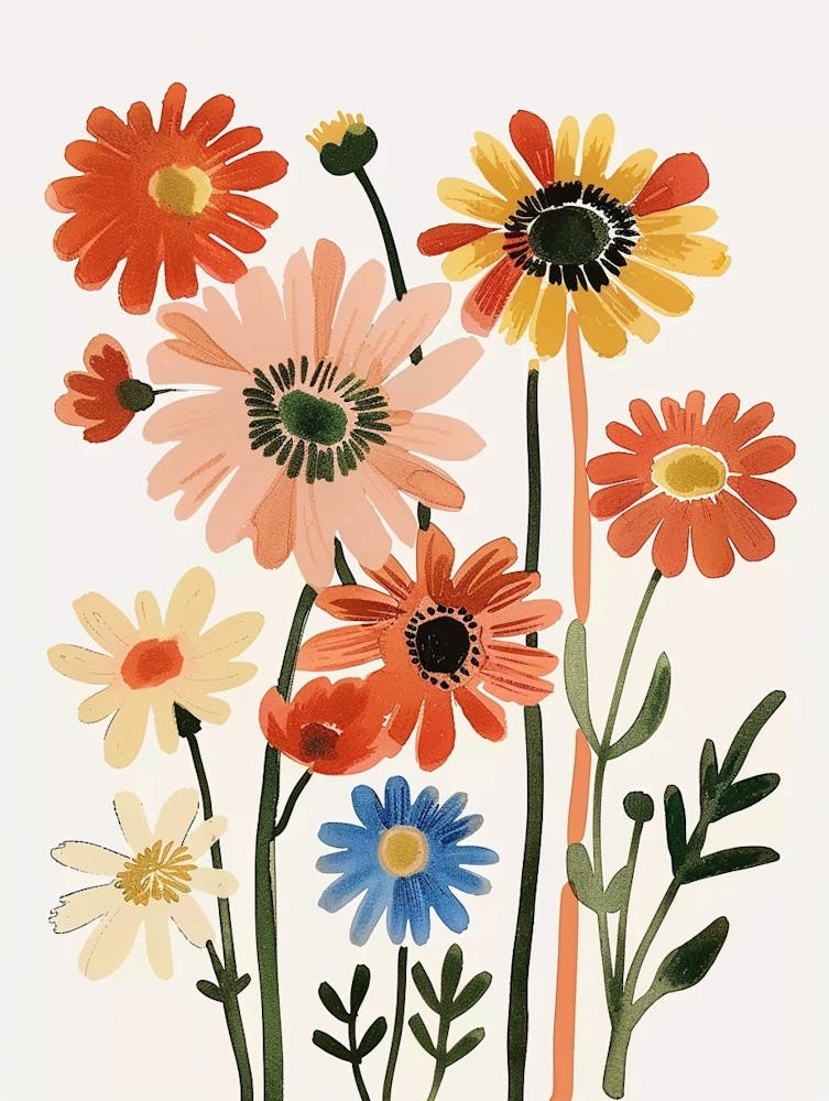 Painted Florals Gerbera Daisy 2