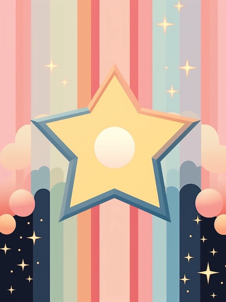 Cute Pastel Star Digital Illustration   3