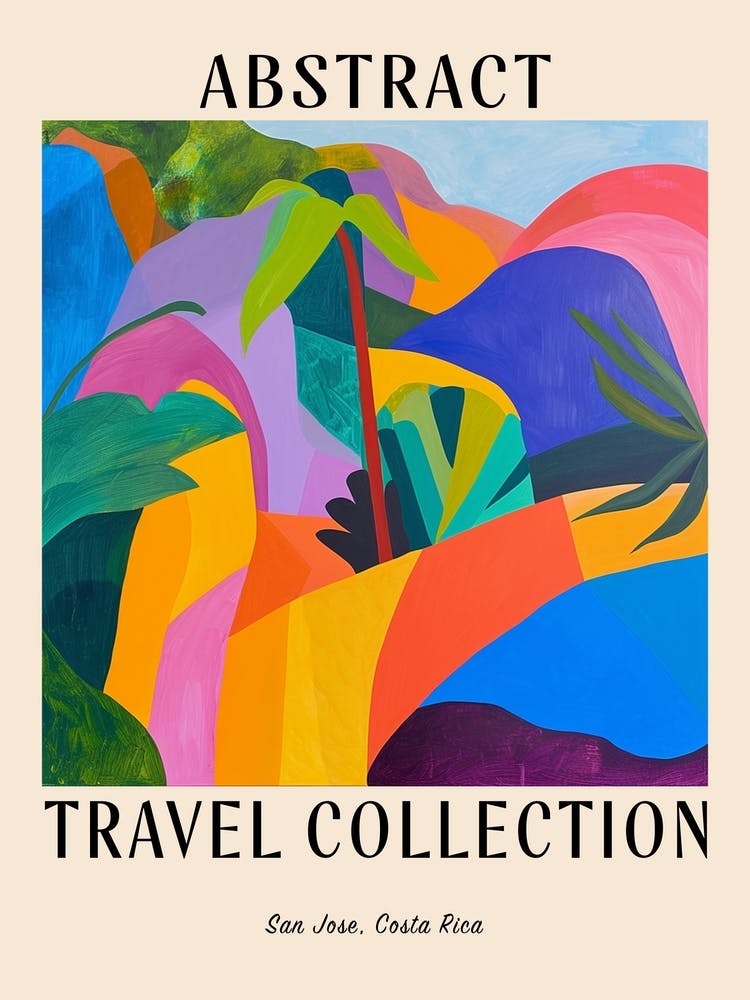 Abstract Travel Collection Poster San Jos Costa Rica 1
