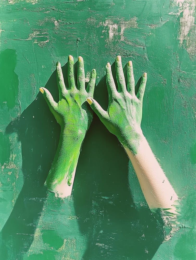 Hands Painted Green