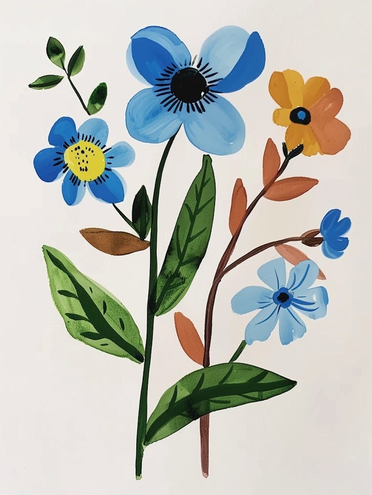 Painted Florals Forget Me Not 5