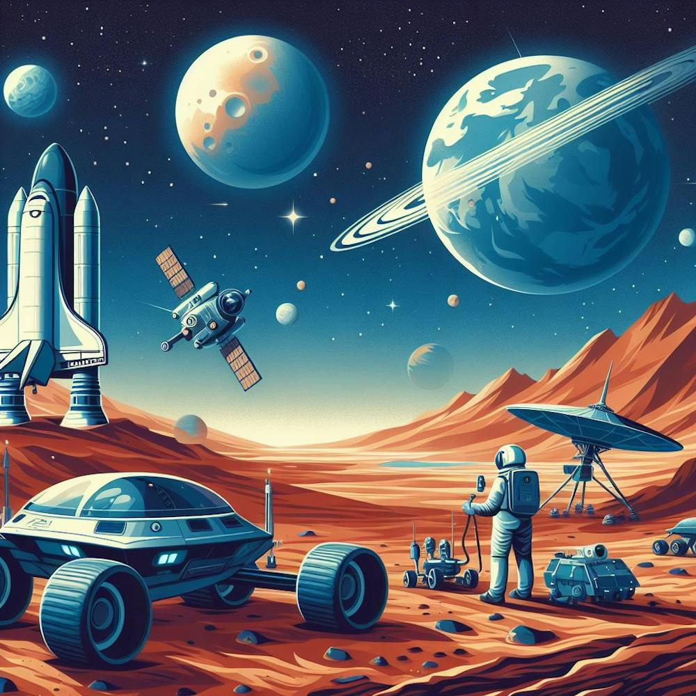 Astronauten auf dem Mars.