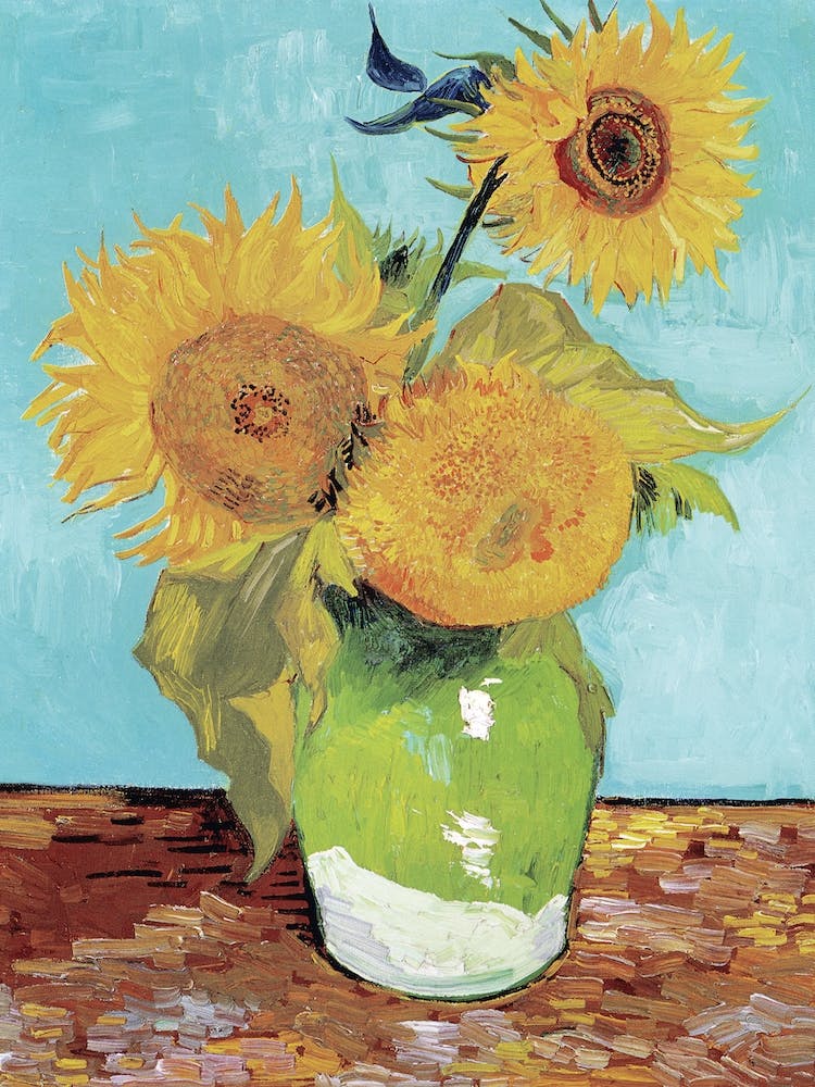 Vase Aux Trois Tournesols, Van Gogh