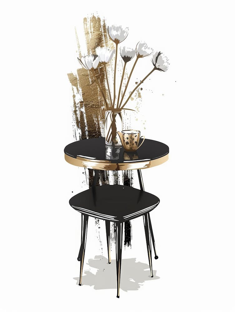 Black And Gold Side Table