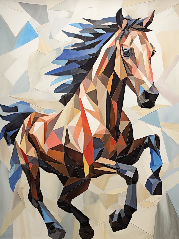 Horse Painting In The Style Of Cubism 3