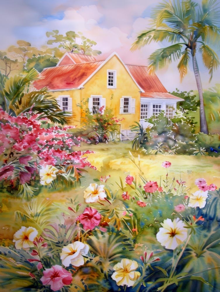 Yellow House In The Garden