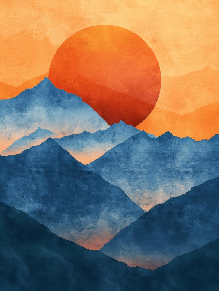 Sunset Over Mountains