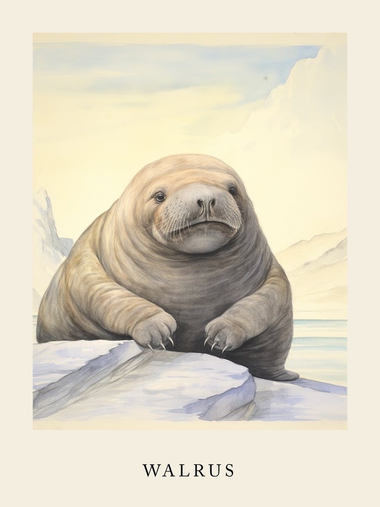 Beatrix Potter Inspired  Animal Watercolour Walrus 2