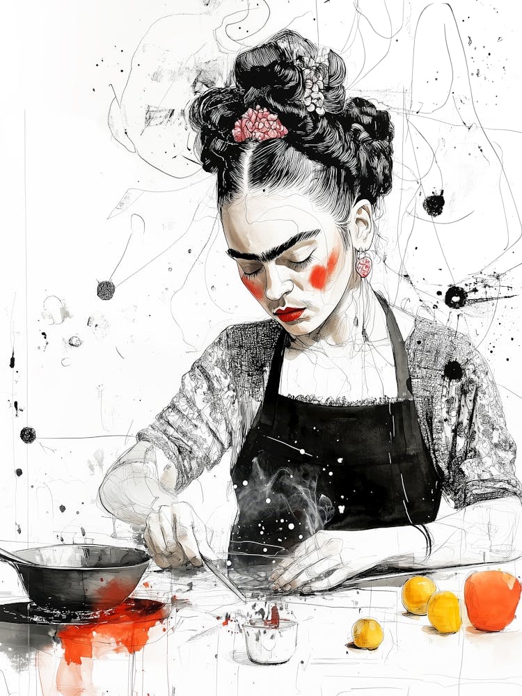Frida Kahlo cooking