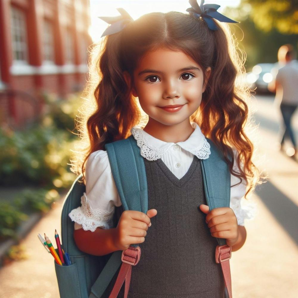 Little Girl In School Uniform