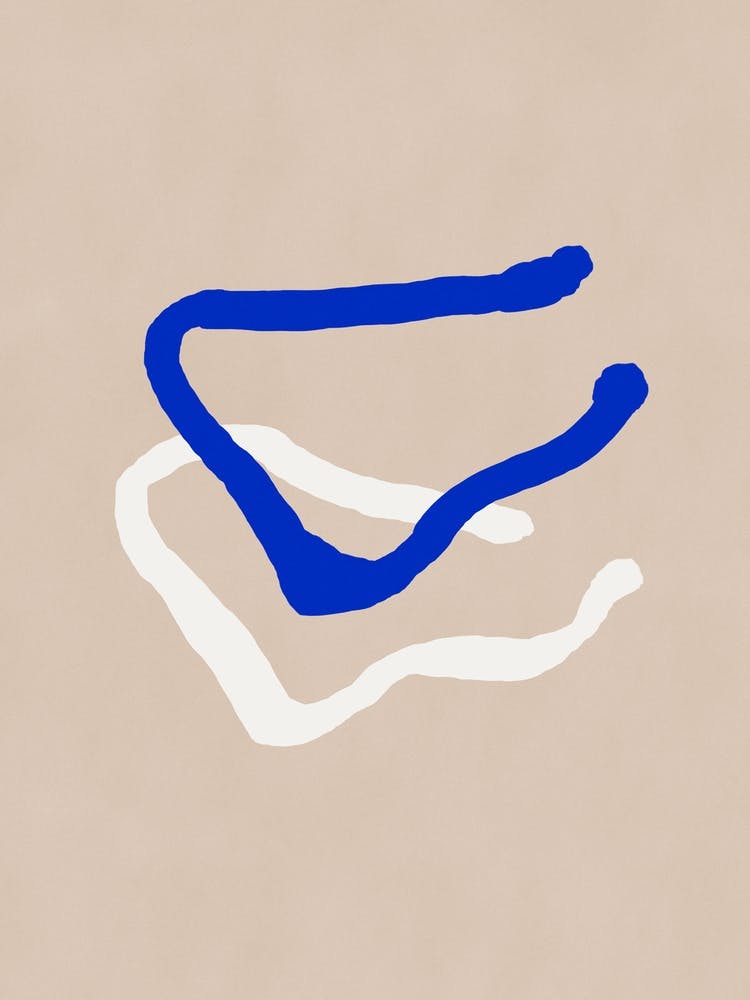 Abstract Composition With Blue Lines 03