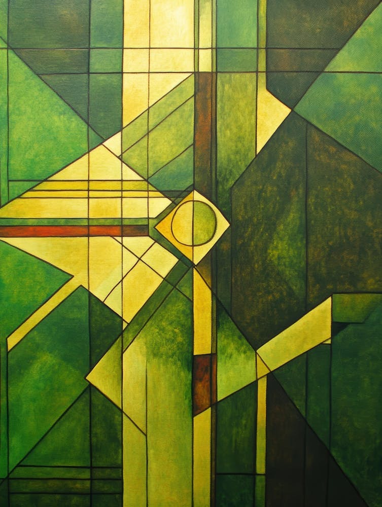 Abstract Painting, Green Color