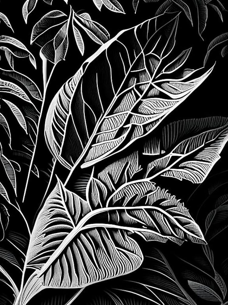 Marsh Tea Leaf Linocut 2