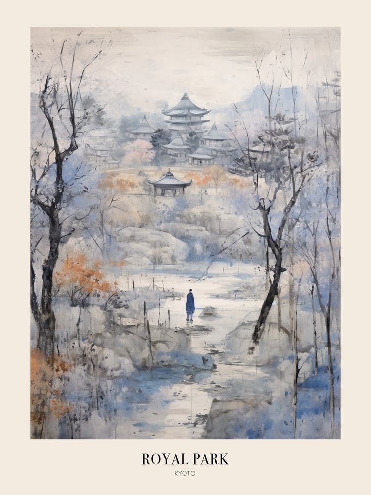 Winter City Park Poster Royal Park Kyoto 4