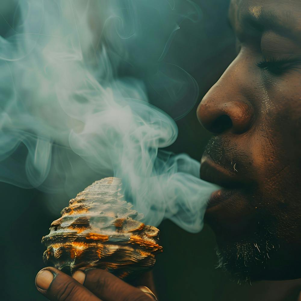 Man Smoking Weed