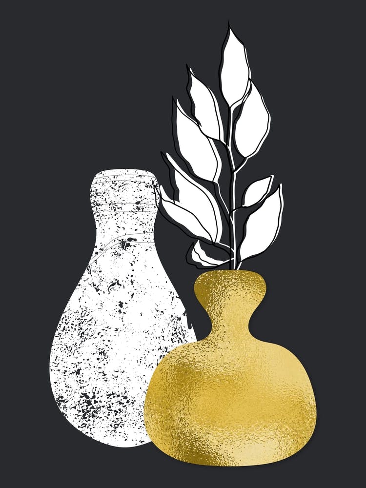 Gold Vase With Leaves