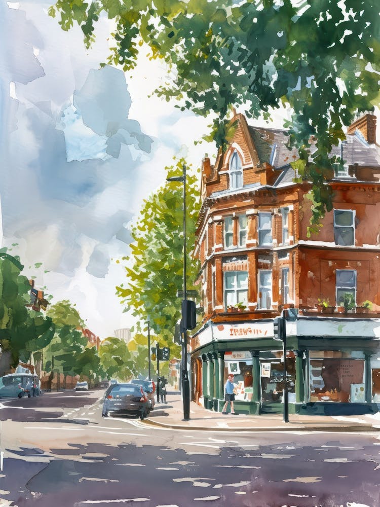 Ealing London Borough   Street Watercolour 1