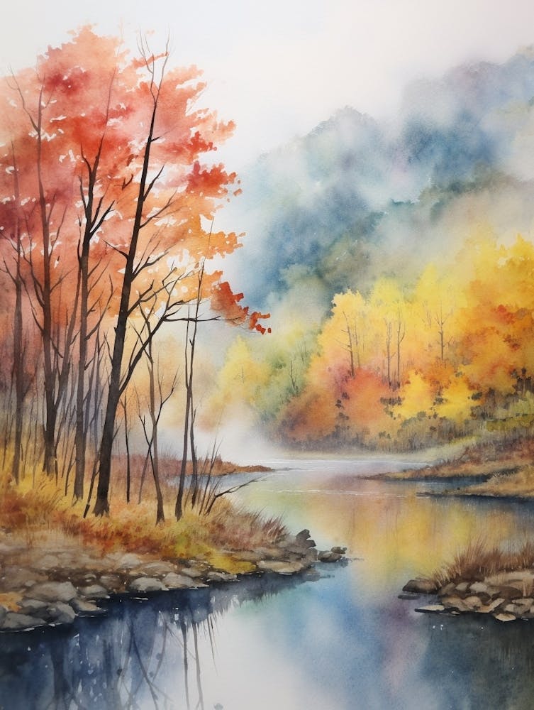 Autumn Forest Landscape Plitvice Lakes National Park