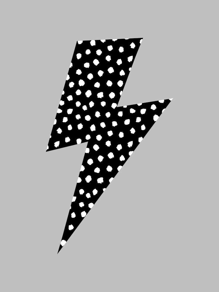 Lightning Bolt Black and White Spotty