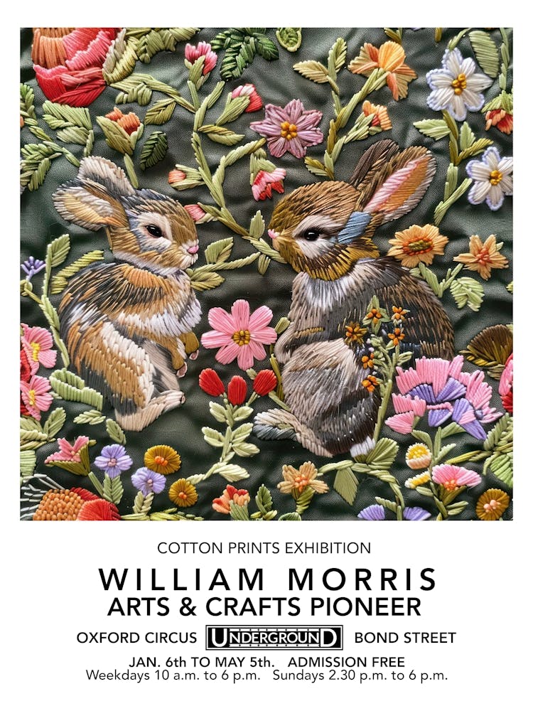 William Morris Easter Rabbit Bunny Textile Liberty London