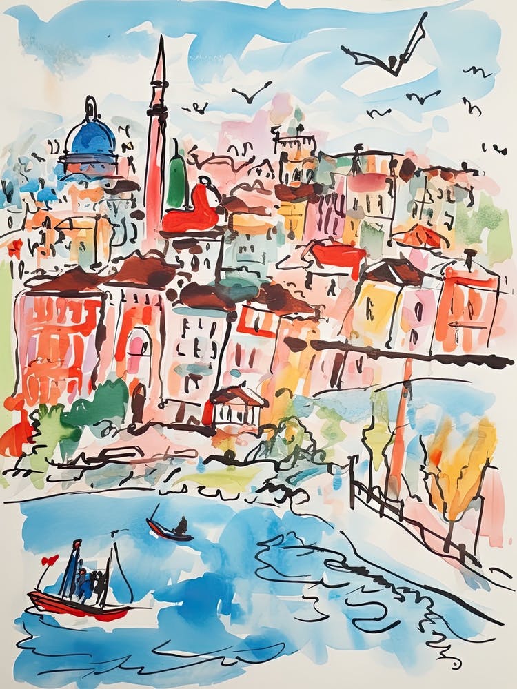 Istanbul, Dreamy Storybook Illustration 4