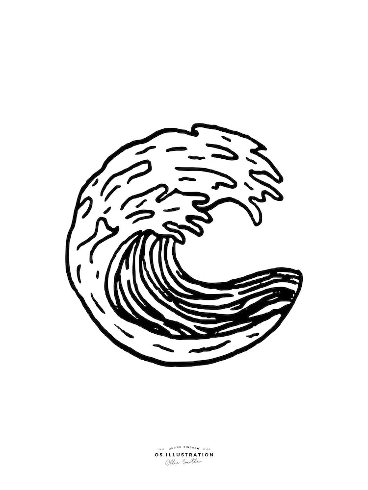 Shore Break Fineline Illustration