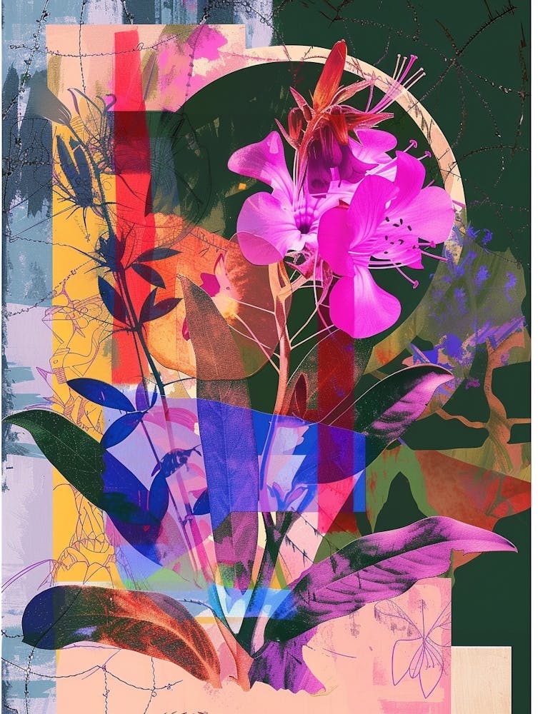 Phlox 4 Neon Flower Collage
