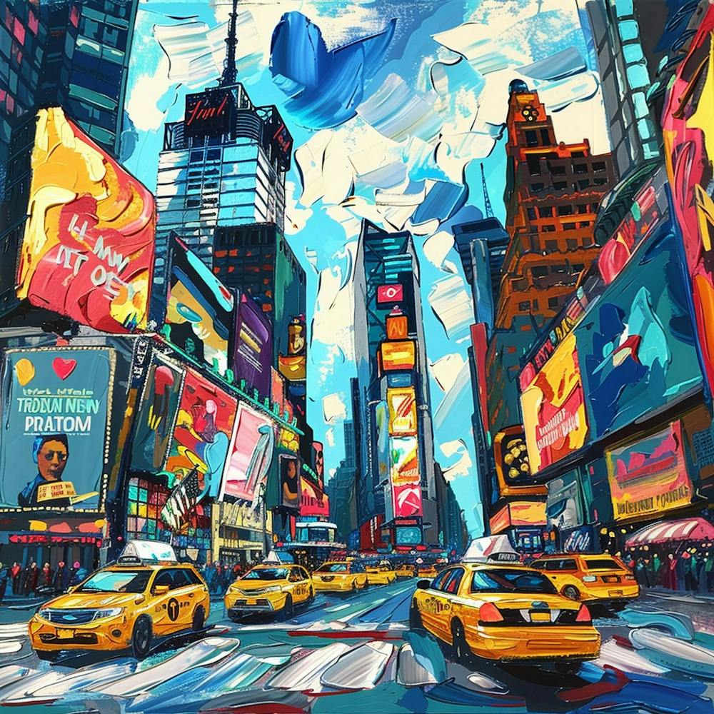 Times Square - Peinture à l'Huile 3