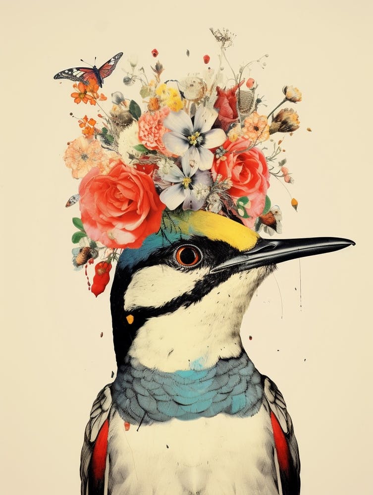 Oiseau Avec Une Couronne De Fleurs Hirondelle 2