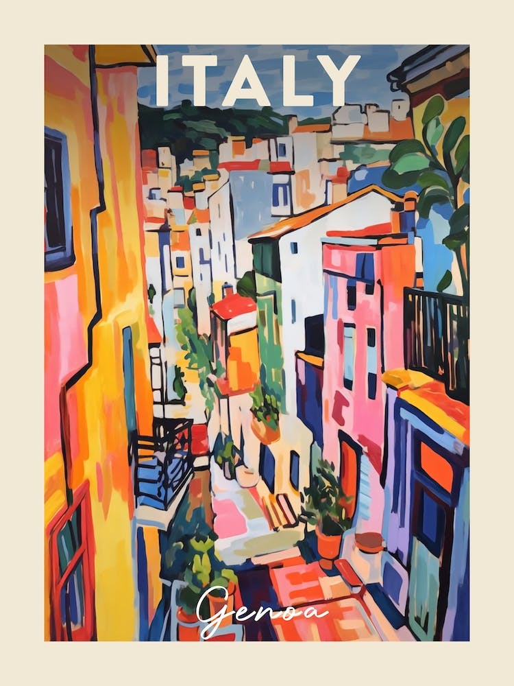 Genoa Italy 3 Fauvist Painting  Travel Poster