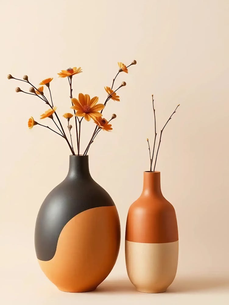 Two Vases With Flowers