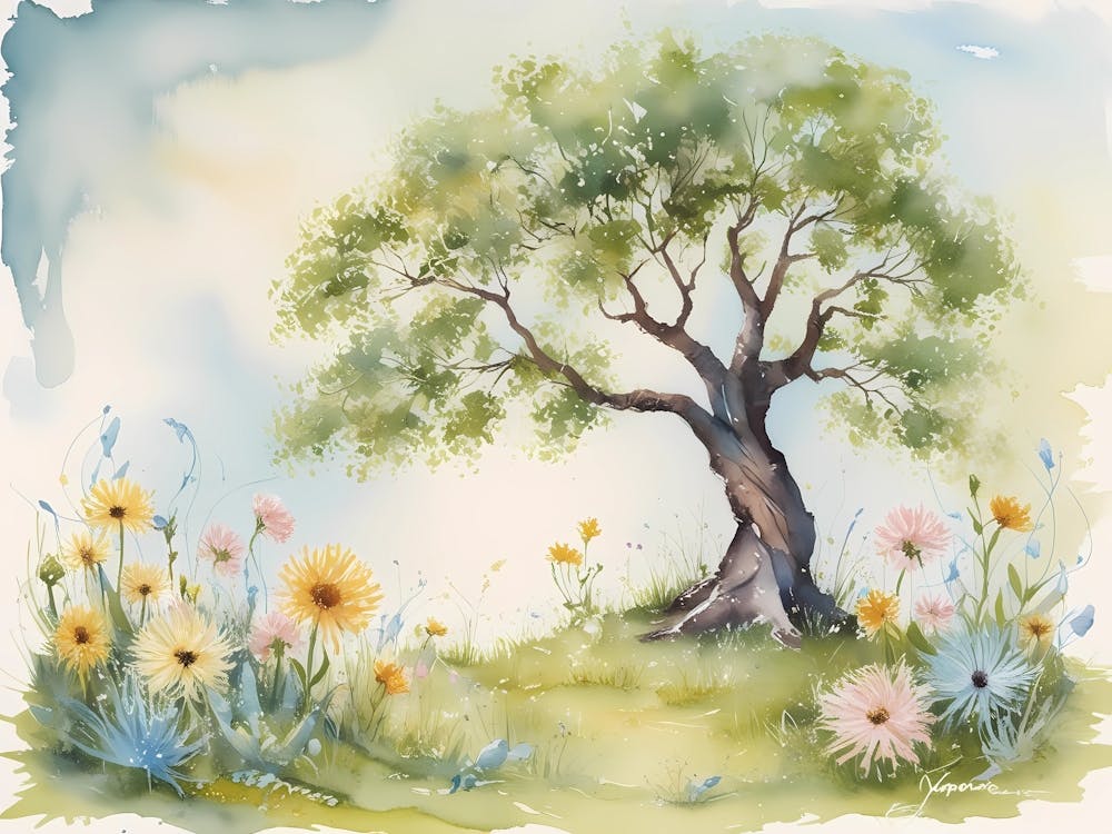 Watercolor Of A Tree 1