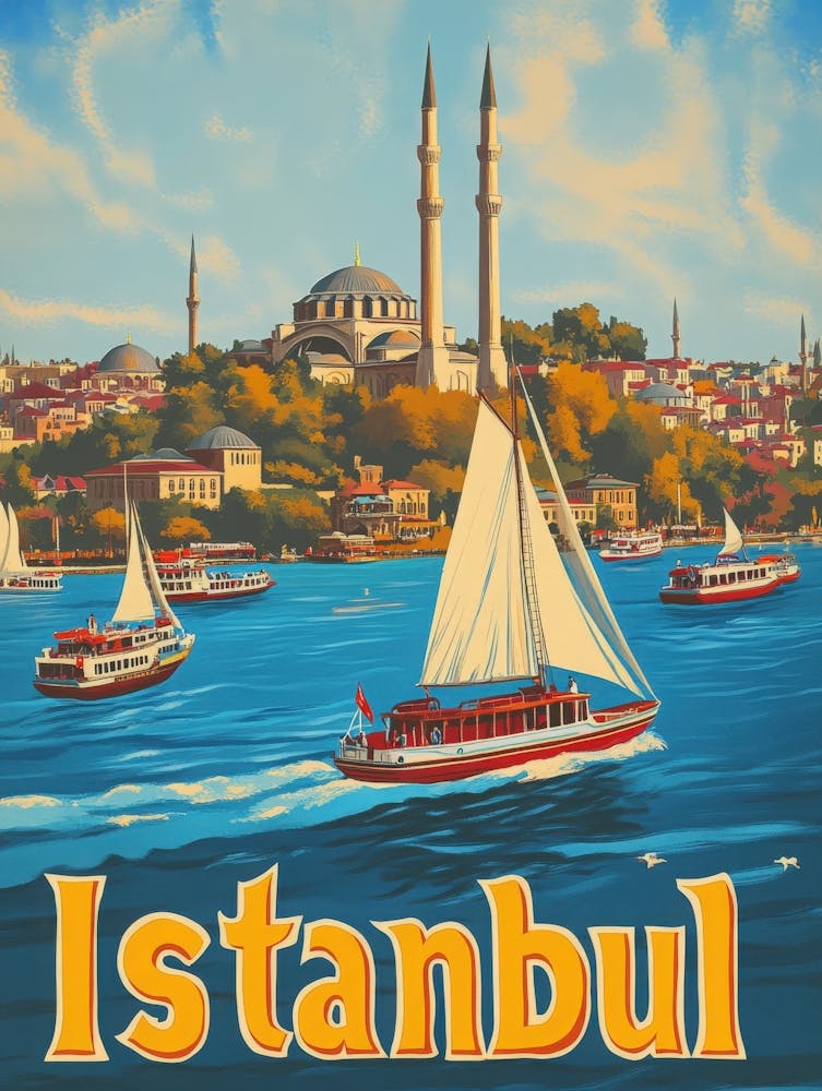 Aihrgdesign A 1970s Inspired Travel Poster For Istanbul 2