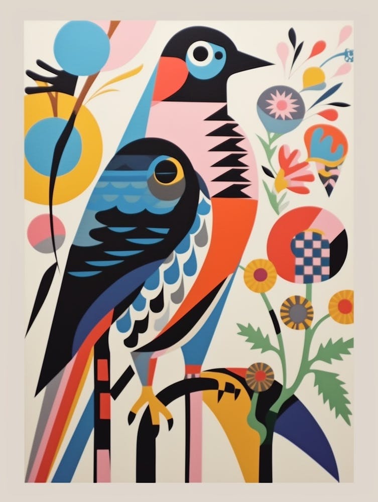 Farbenfroher Skandi-Vogel Falke 5