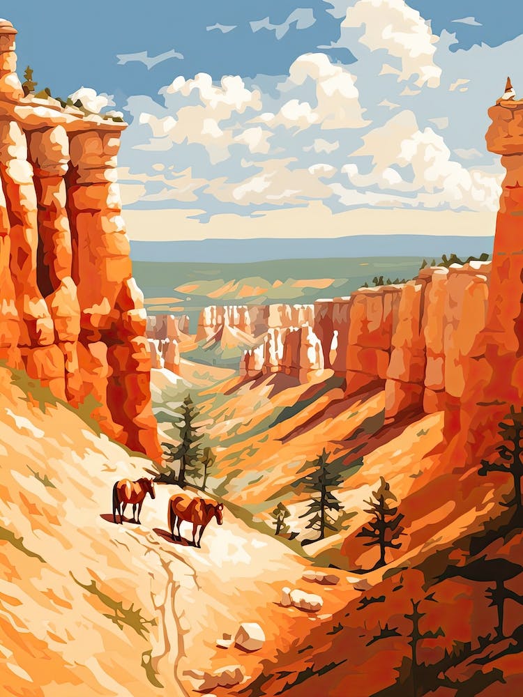 Horses Painting In Bryce Canyon Utah, Usa 3