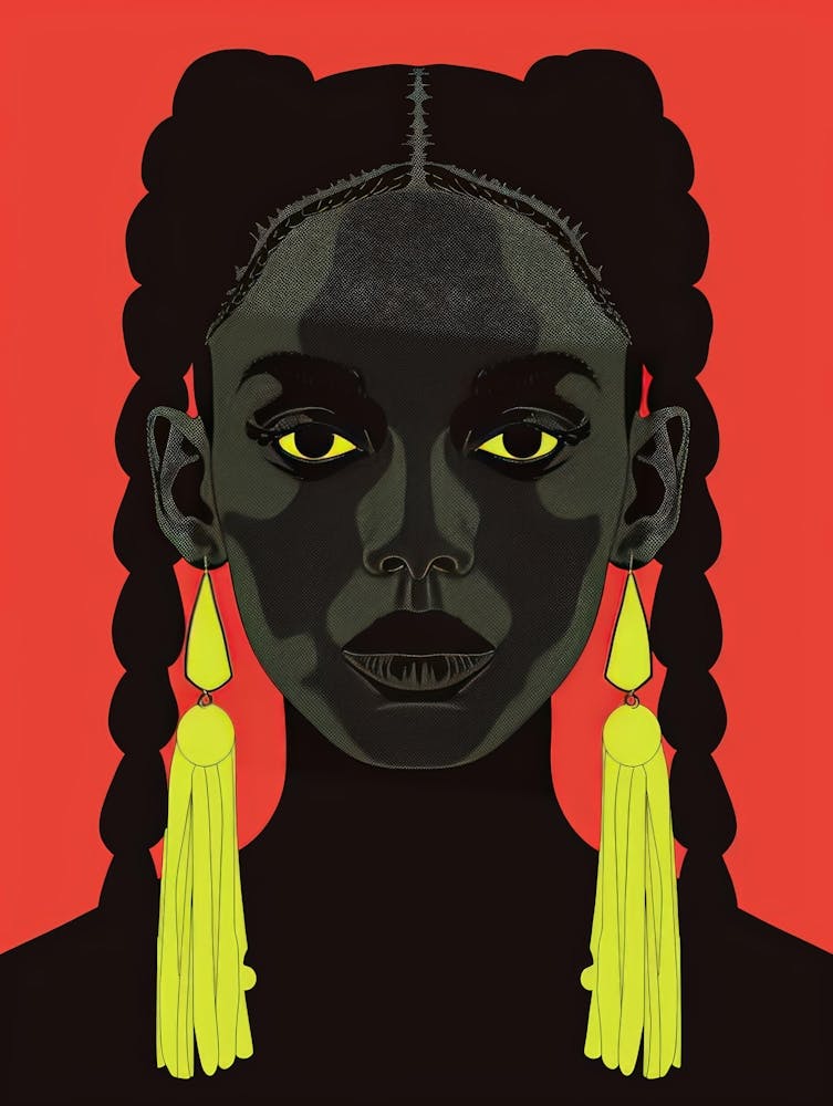 Black Girl With Yellow Earrings
