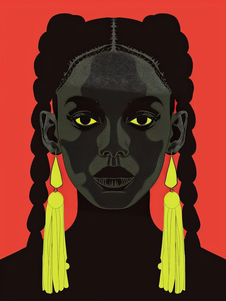 Black Girl With Yellow Earrings