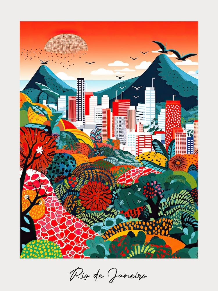 Poster von Rio de Janeiro, Illustration im Stil von Pop-Art 4