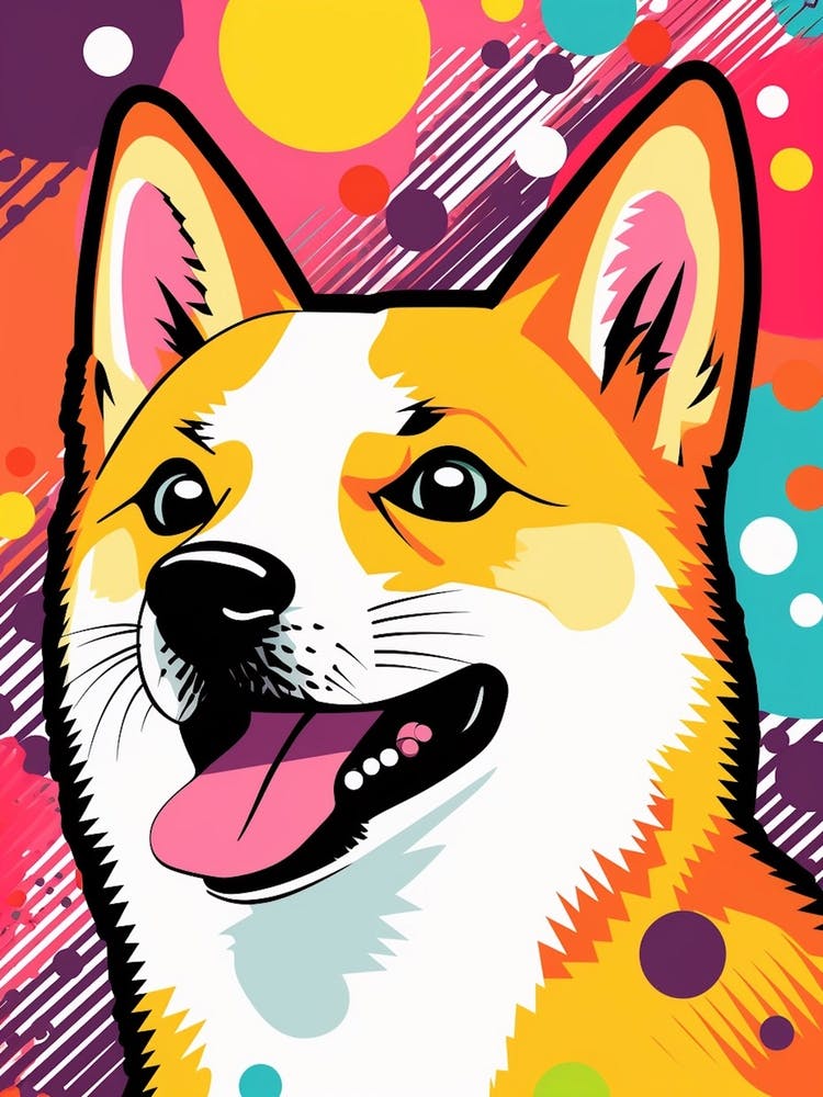Pop Art Cartoon Shiba Inu 1
