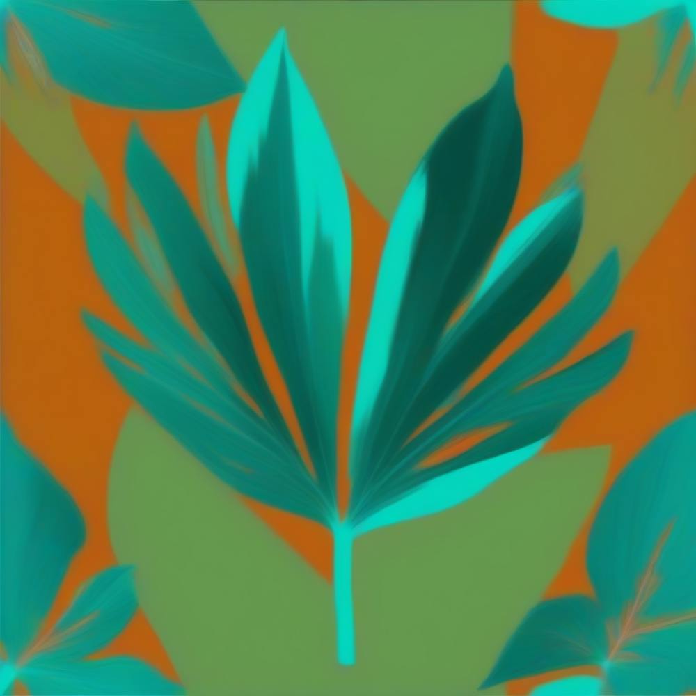 Tropisches Blatt auf einfarbigem Hintergrund Musterkunst, 123