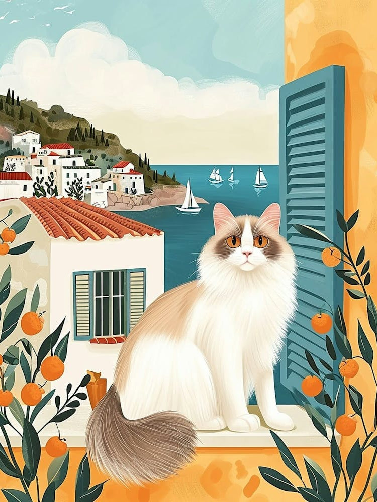 Ragdoll Cat Storybook Illustration 2