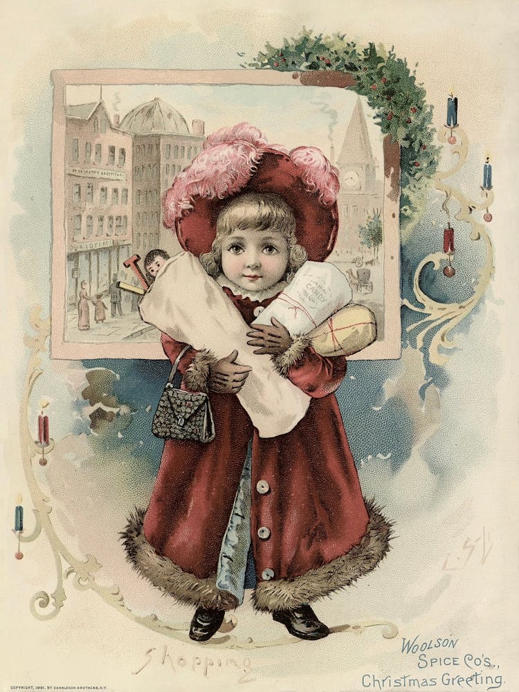 Victorian Girl Holding Baby