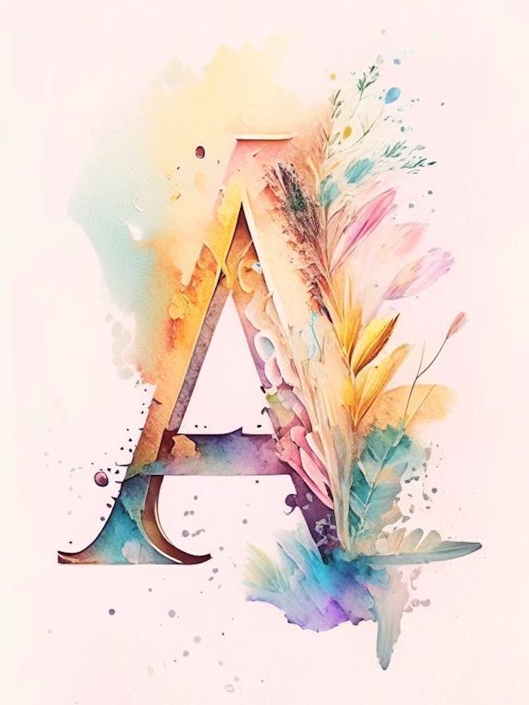 A, Letter, Alphabet Storybook Watercolour 2