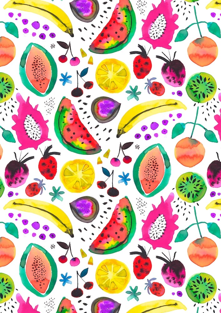 Tropical Fruits Papaya Pitaya