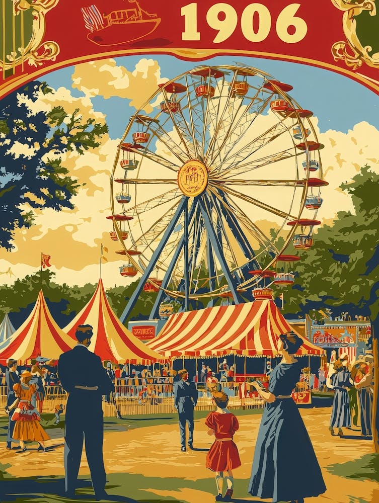 Aihrgdesign A Nostalgic Poster Of A 1906 Fairground Featuring 8879bc80 Ebef 42e6 988e 67988a72bcd7 1
