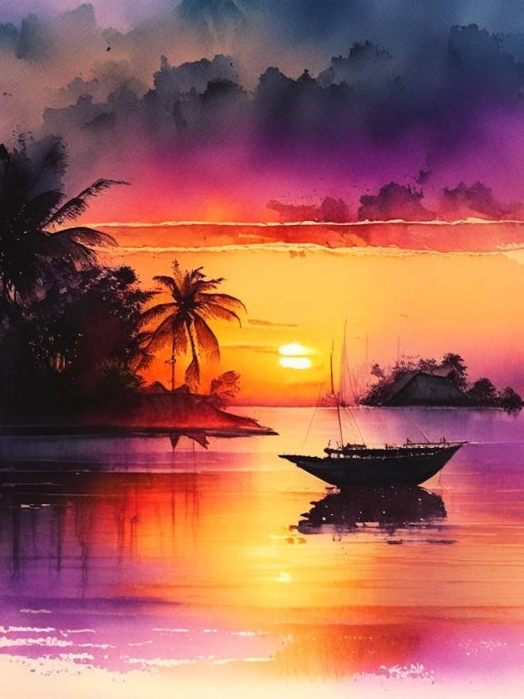The Siargao Philippines Watercolour